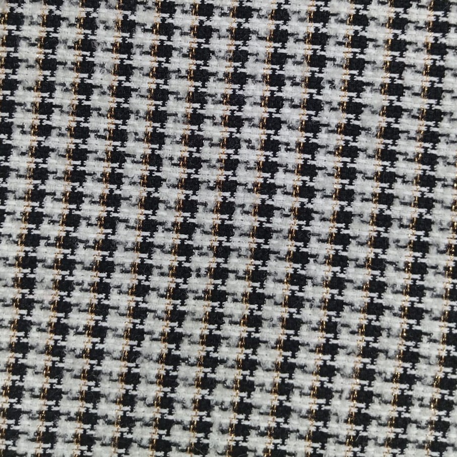 AGT-HNL-81 (White Black Gold Lurex Line) Tweed