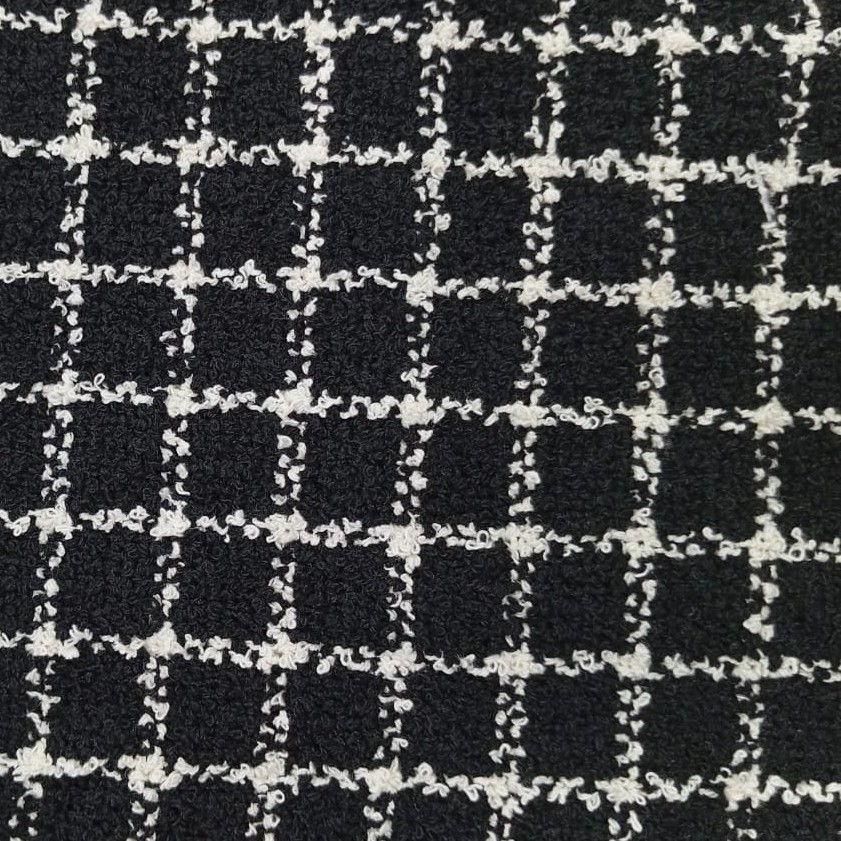 AGT-HNL-83 (White Squares Black Gold Lurex) Tweed