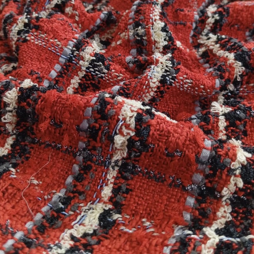 AGT-HNL-55 (Red Grey Checks) Tweed