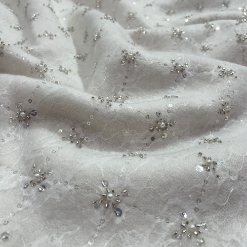 Luxury Tweed (Cutdana Lace White)