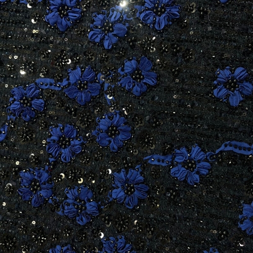 Luxury Tweed (Blue Black Floral)