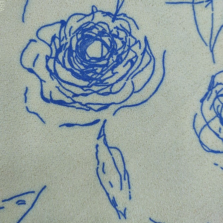 La La Land - Off White & Blue (Crackle Crepe)