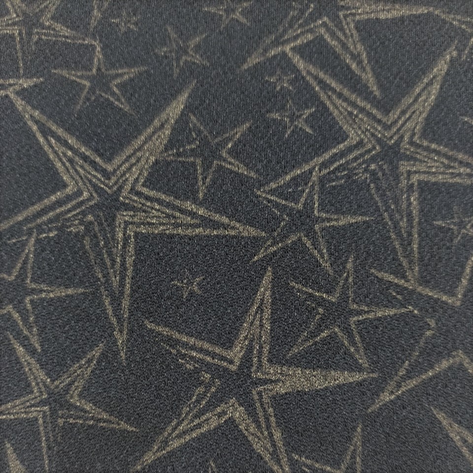 Starry Night - Black & Gold (Crackle Crepe)