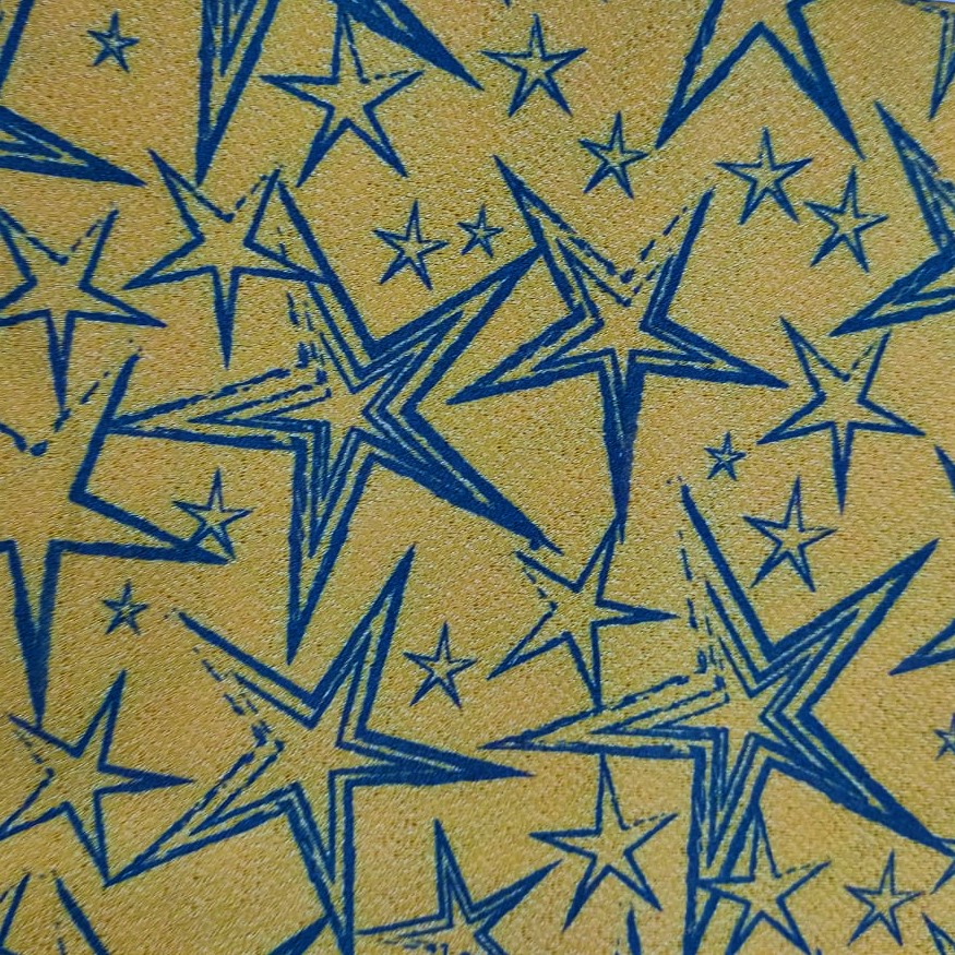 Starry Night - Yellow & Blue (Crackle Crepe)