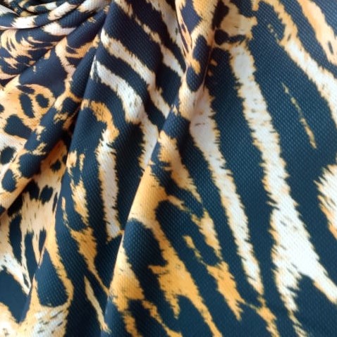 Wild Tiger Print On Micro Waffle