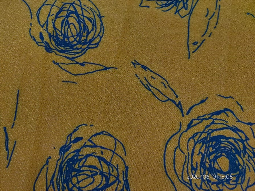 La La Land - Blue & Yellow (Crackle Crepe)