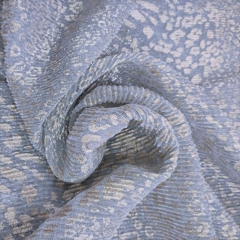 Leopard Print On Platinoir Foil Dyed Fabric