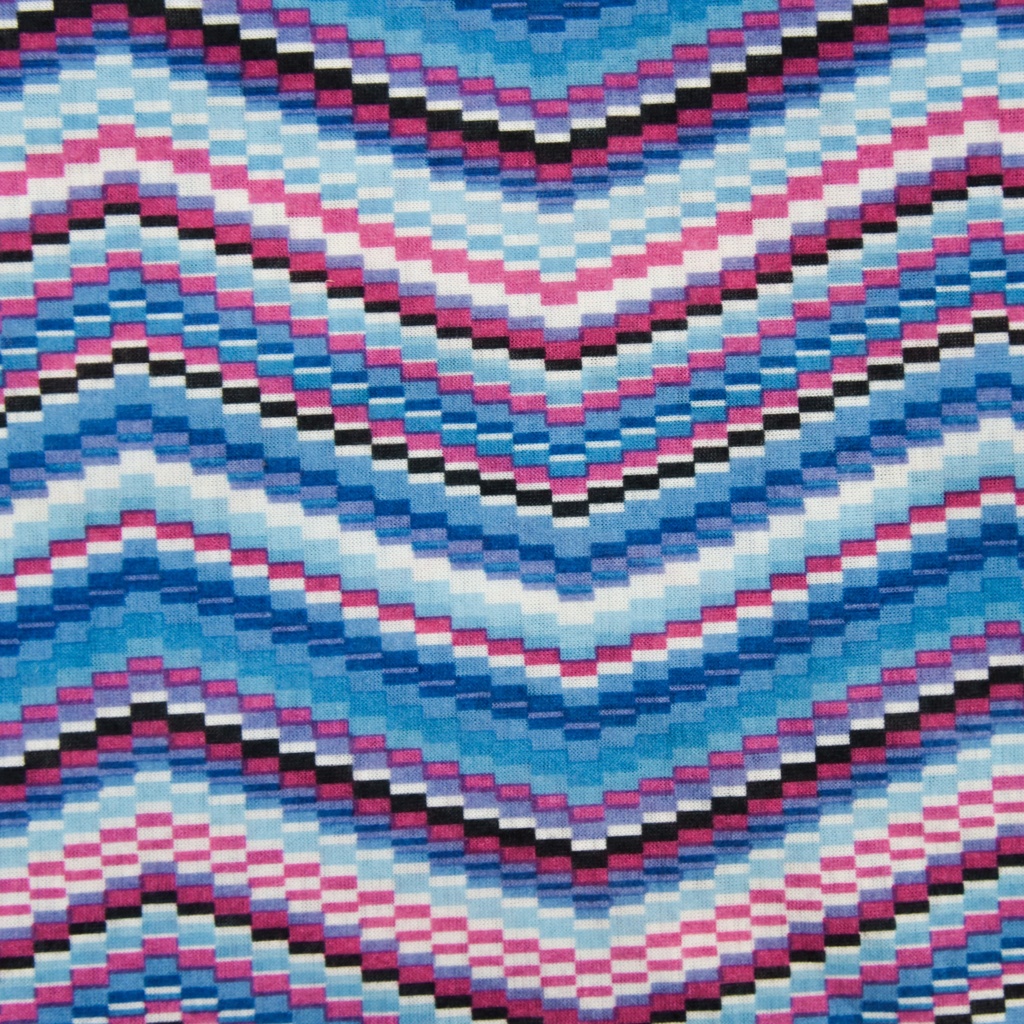 Tribal Chevron Print On Viscose Knitted Fabric