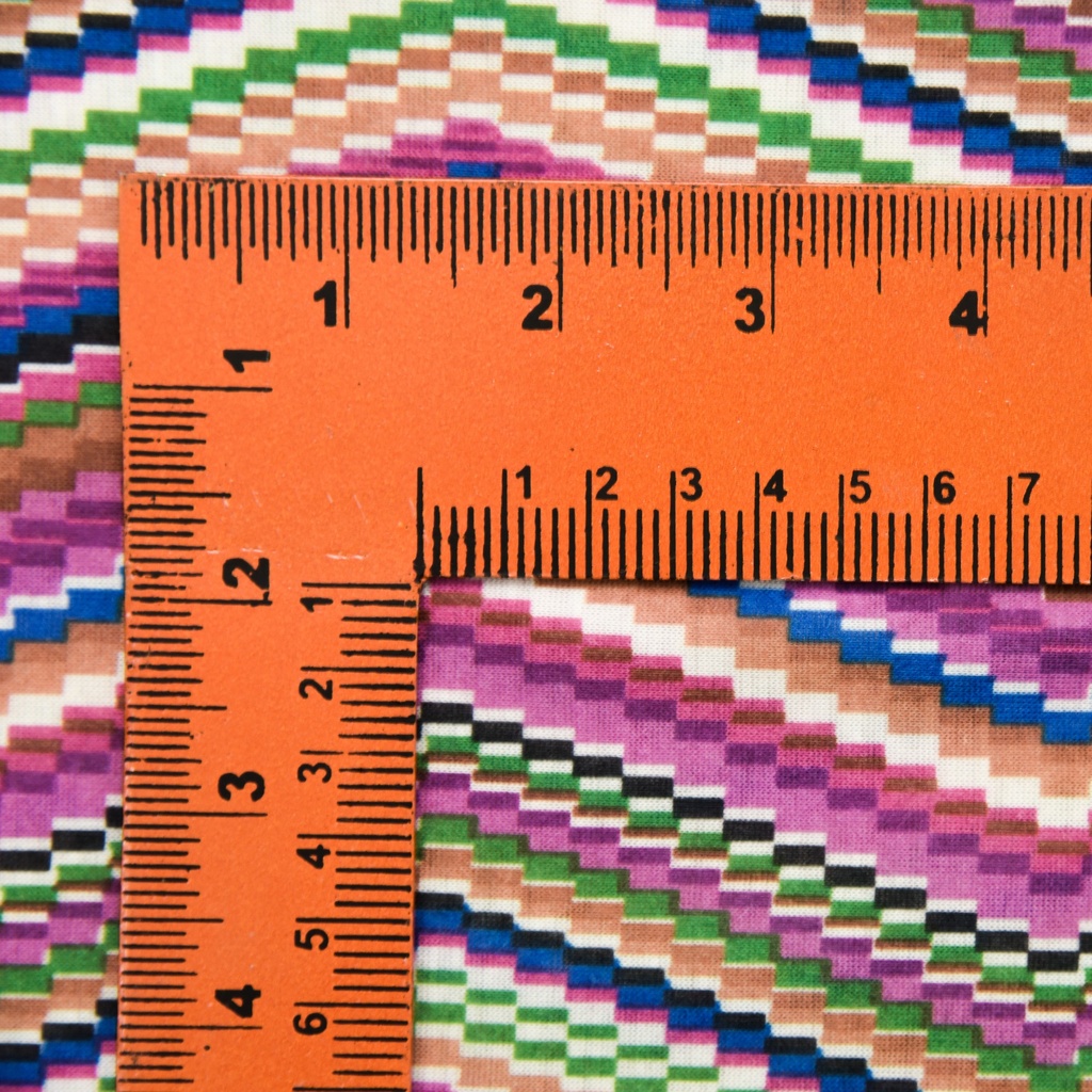 Tribal Chevron(Pink) Print On Viscose Knitted Fabric