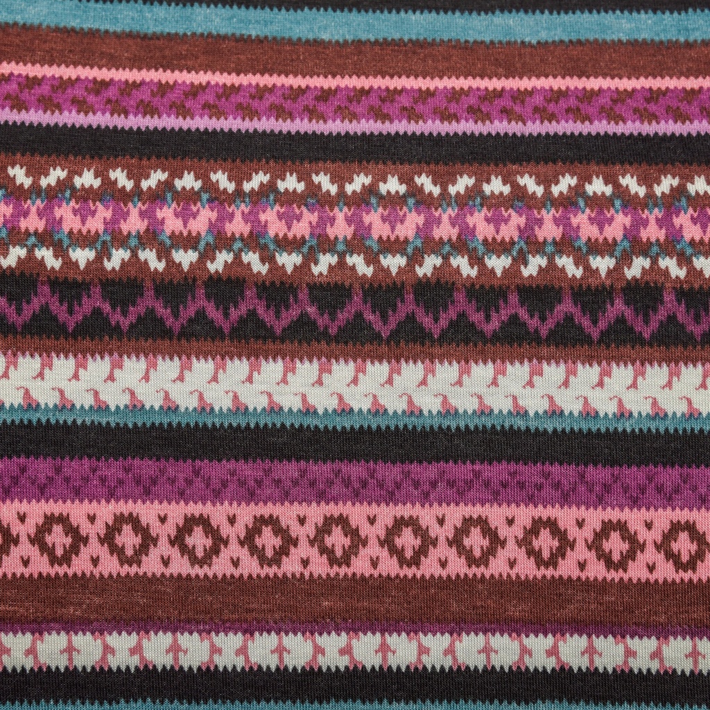 Tribal Stripes Print On Viscose Knitted Fabric