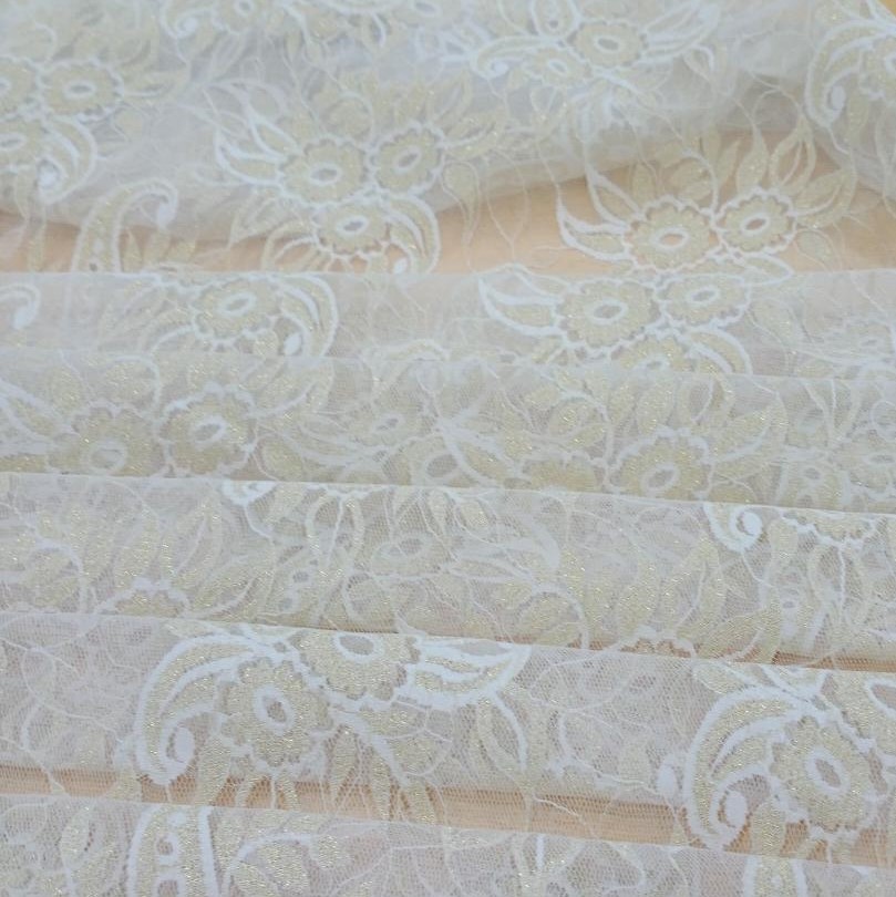 White Dyed Lace Fabric#08