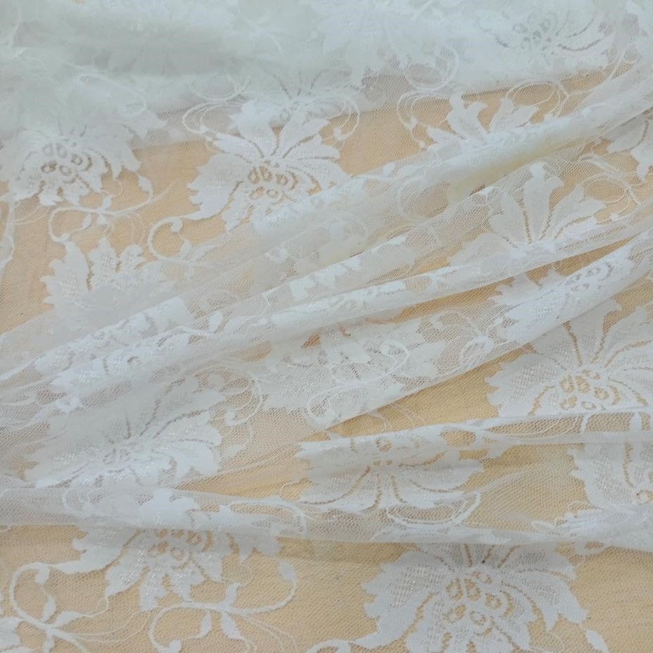 White Dyed Lace Fabric#09