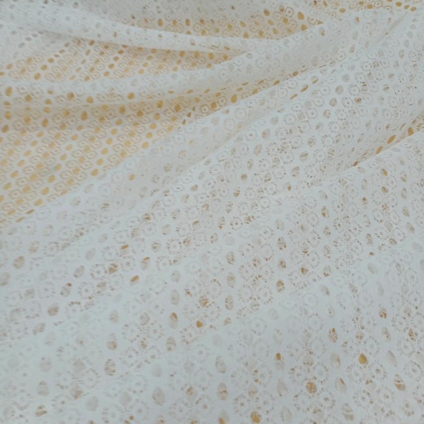 White Dyed Lace Fabric#10