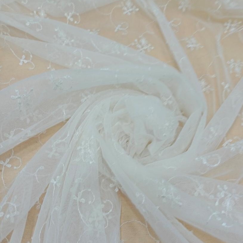 White Dyed Lace Fabric#13