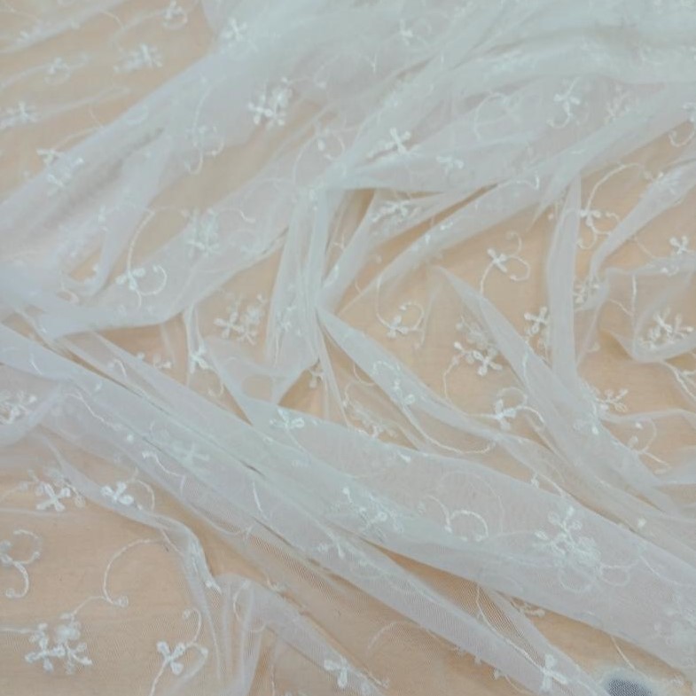 White Dyed Lace Fabric#13
