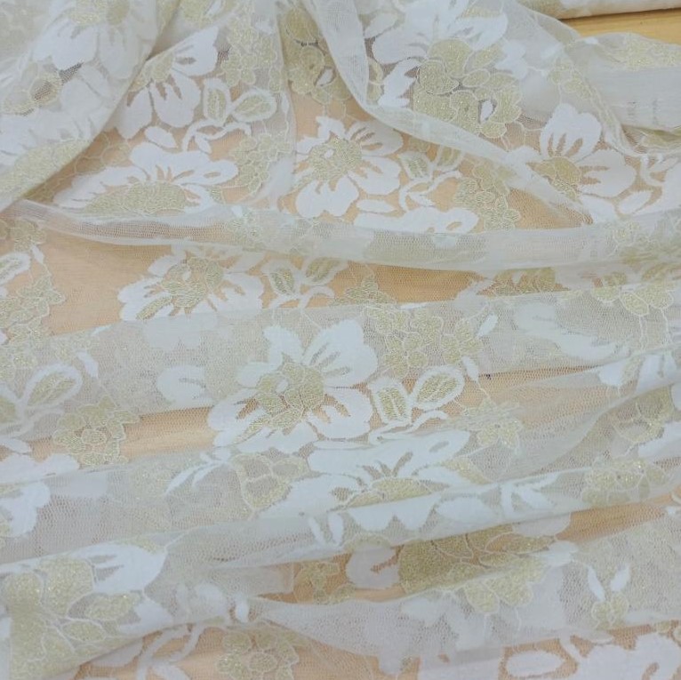 White Dyed Lace Fabric#14