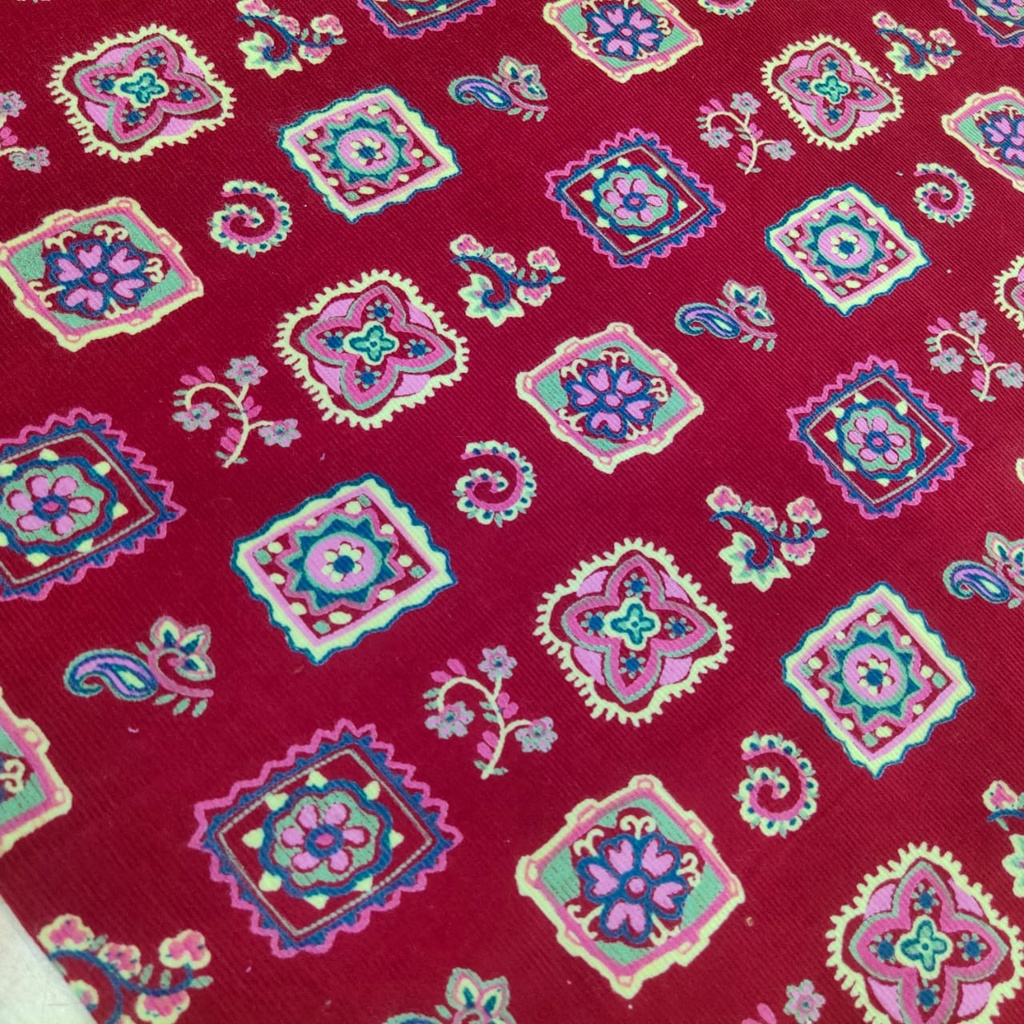 Print On Cotton Corduroy Fabric#06