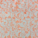 White Cotton Orange Paisley Block Print On Woven Fabric