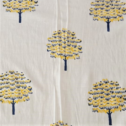 Block Print On Woven Fabric#5