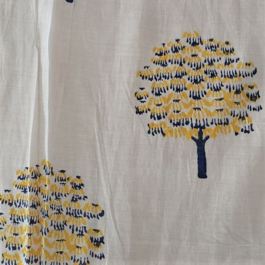Block Print On Woven Fabric#5
