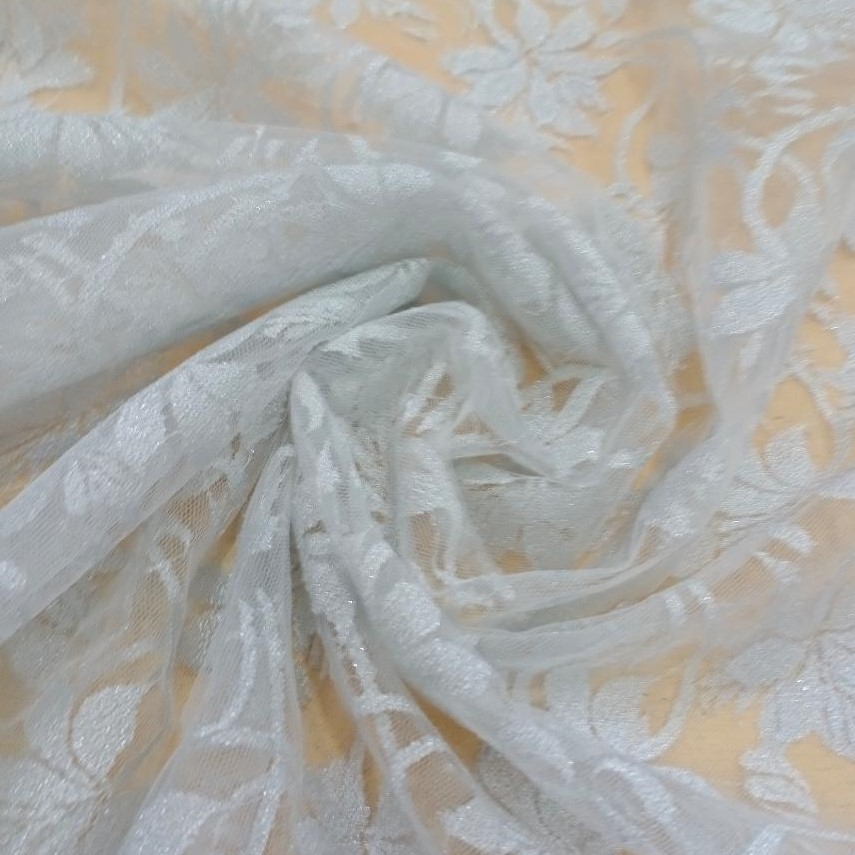 White Dyed Lace Fabric#