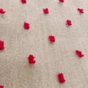 Madonna Organza Dyed Fabric (Two tone)(red on white)