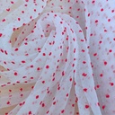 Madonna Organza Dyed Fabric (Two tone)(red on white)
