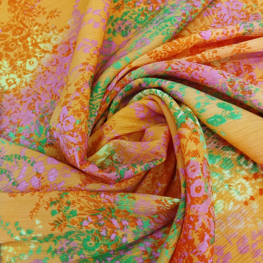 Multi Colour Flower Print On Georgette