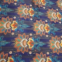 Chiffon Lurex Stripe Red-Yellow Floral Printed Fabric