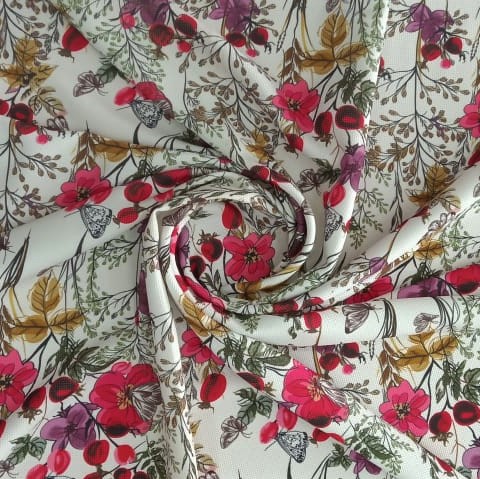 Perennial Garden Print On Micro Waffle