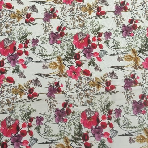 Perennial Garden Print On Micro Waffle