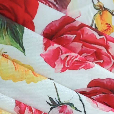 Baroque Rose Print On Micro Waffle