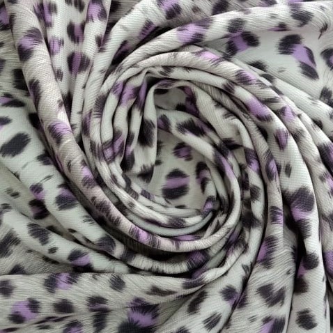 Purple Black Leopard Print On Micro Waffle