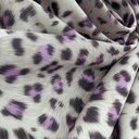 Purple Black Leopard Print On Micro Waffle