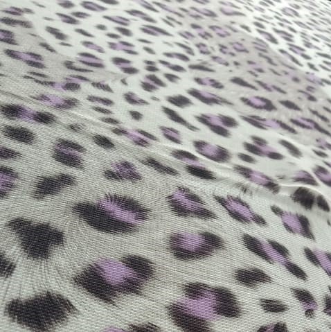 Purple Black Leopard Print On Micro Waffle