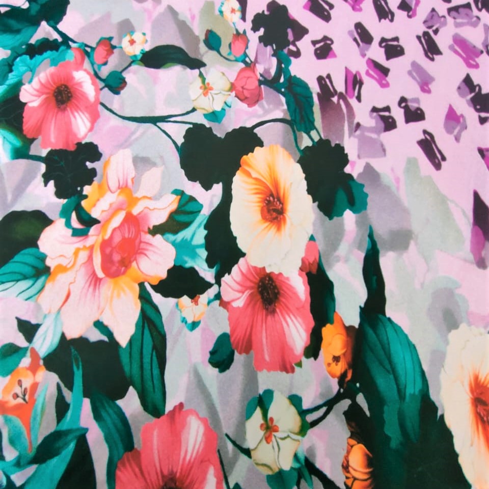 Print On Silky Satin Fabric#20