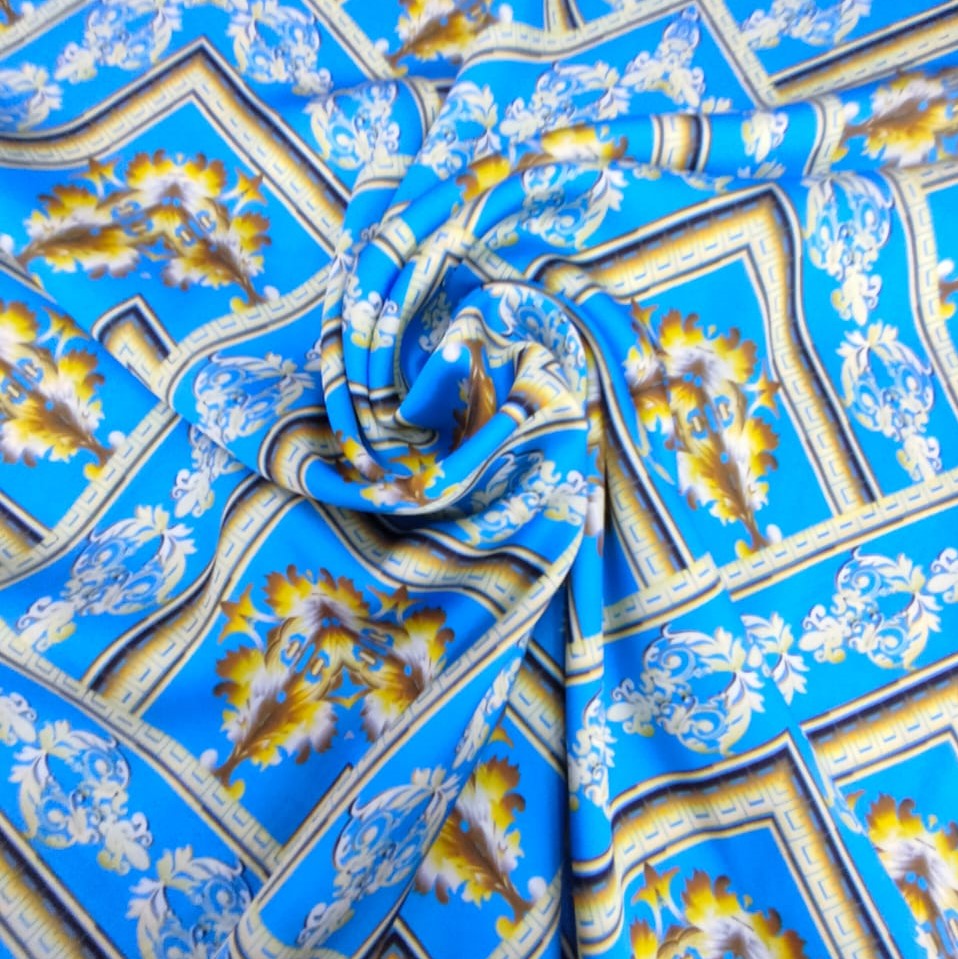 Heritage Art Print On Silky Satin Fabric