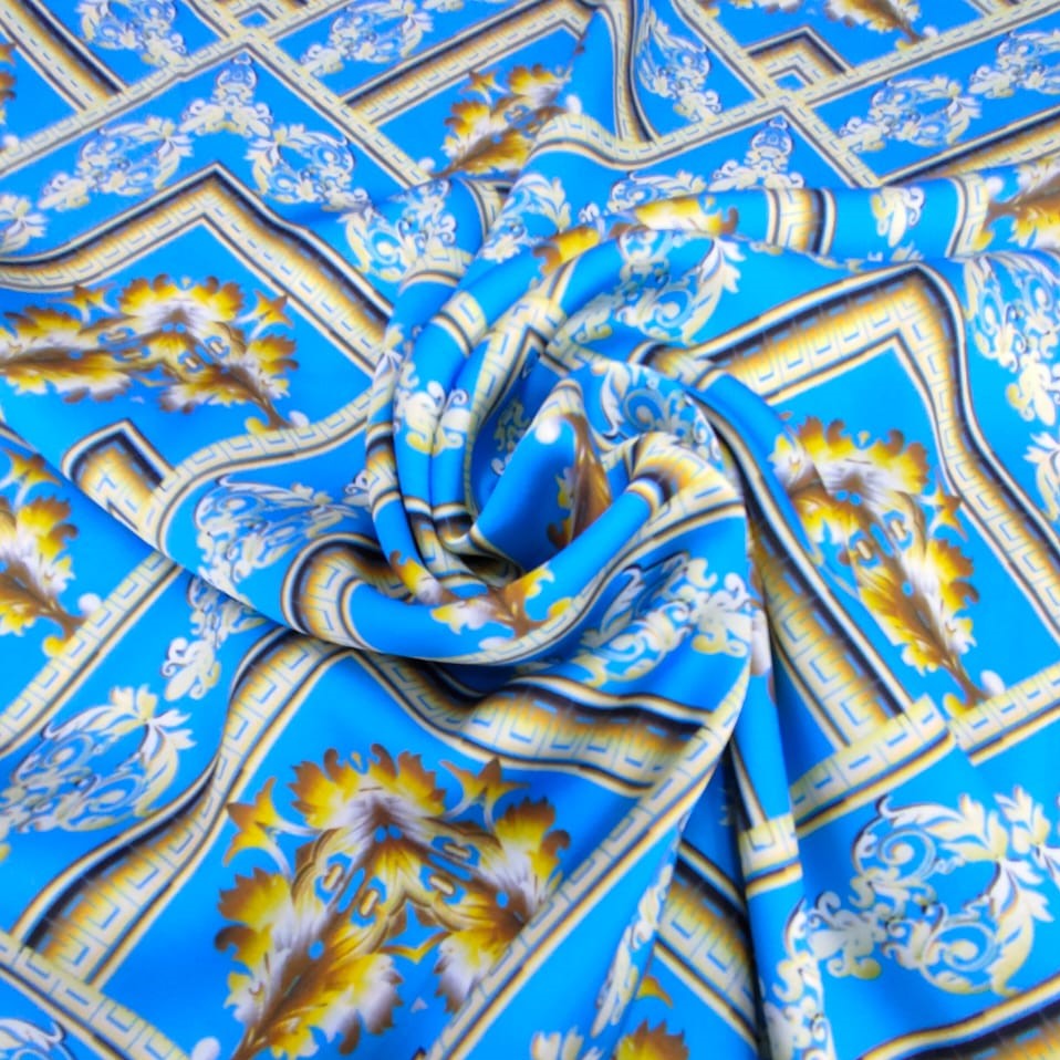 Heritage Art Print On Silky Satin Fabric