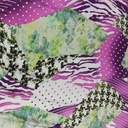 Blends Of Patterns Print On Satin Fabric