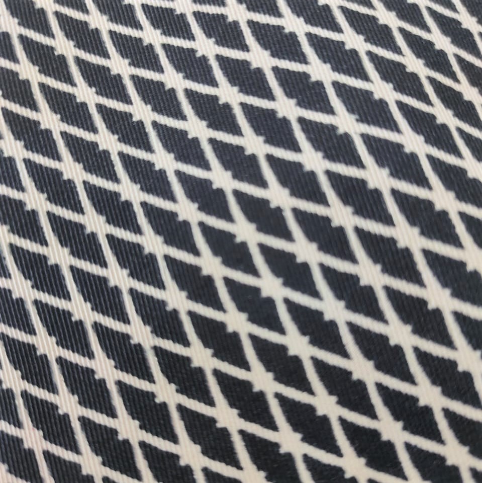 Zebra Lattice Print On Twill Satin Fabric
