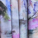The WaterBrush Effect (Purple) Print On Snake Crepe Fabric