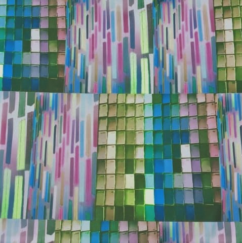Garden Bricks Print On Dutchess Satin