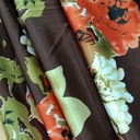 Floral Print On Dutchess Satin Fabric
