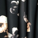 Black And Bloom Print On Barbie/Banana Crepe
