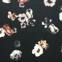 Black And Bloom Print On Barbie/Banana Crepe