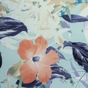 Flower Power Print On Barbie/Banana Crepe