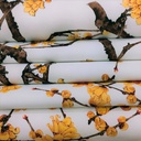 Cherry Blossom Print On Barbie/Banana Crepe