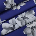 Ivory Floral Print On Barbie/Banana Crepe