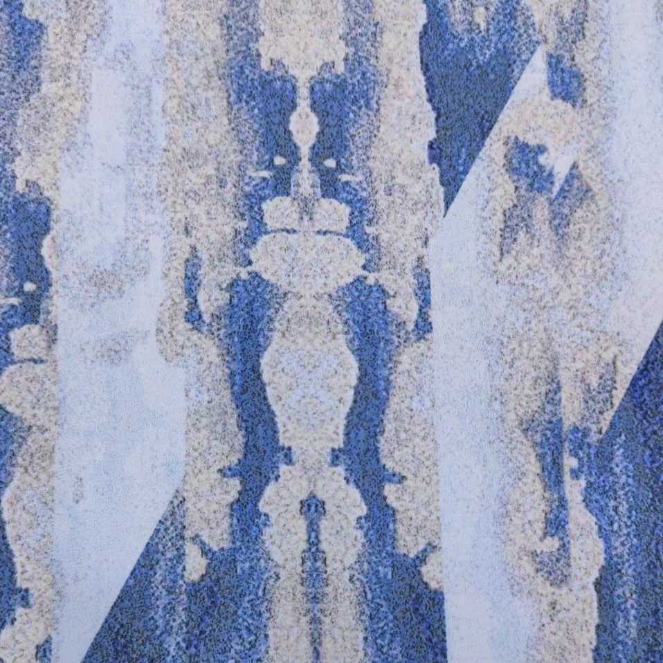 Happy Waves Print On Royal Georgette Fabric