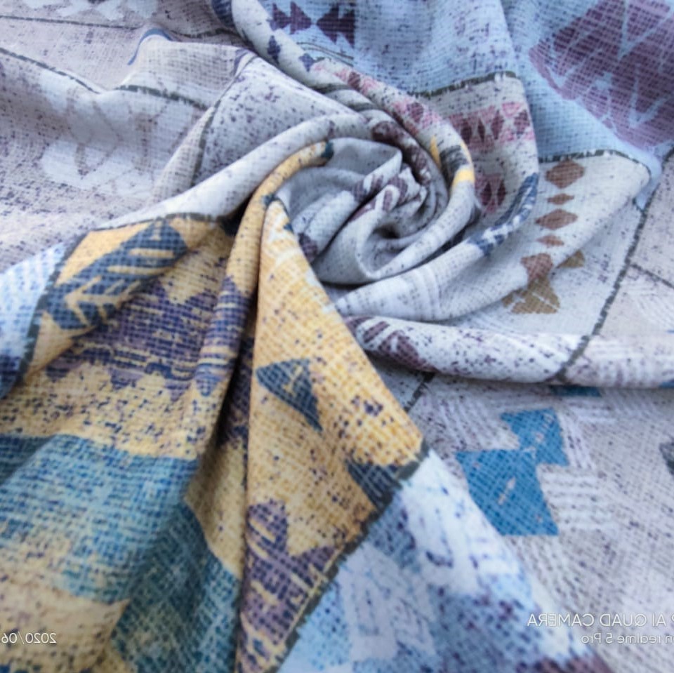 Print On Royal Georgette Fabric